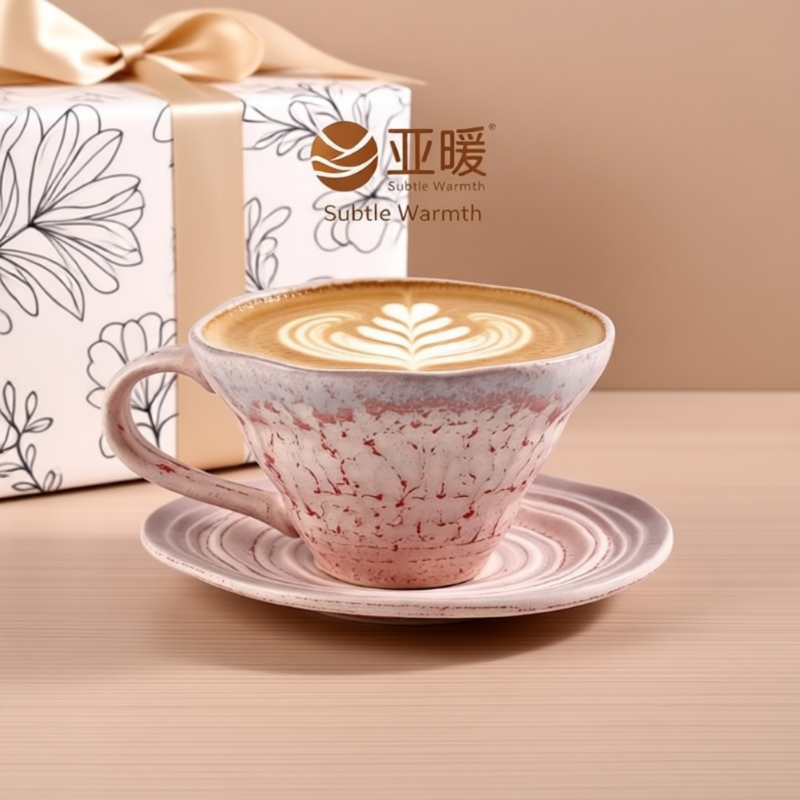 Beautiful Coffee Cup and Saucer Set, Stylish Ceramic Cup, Latte Art Cup, High Aesthetic Value Mug, French-Style Niche Cup