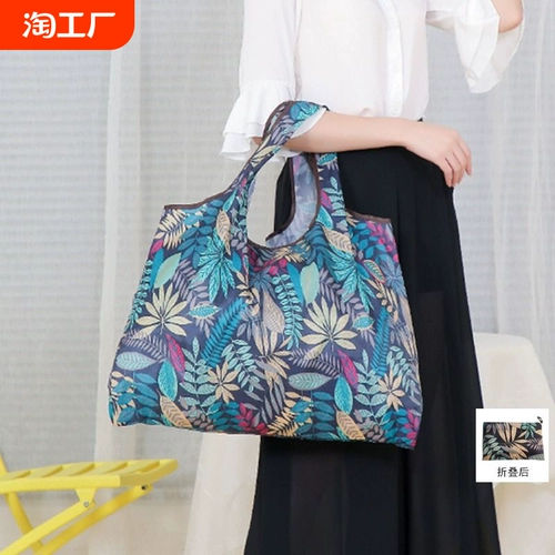 Большой складной портативный мультяшный шоппер, вместительная и большая экологичная льняная сумка для выхода на улицу, клубника