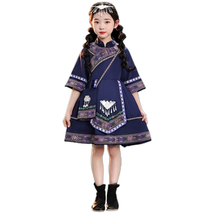 广西三月三民族服装儿童壮族苗族土家族男女童少数瑶族演出服特色