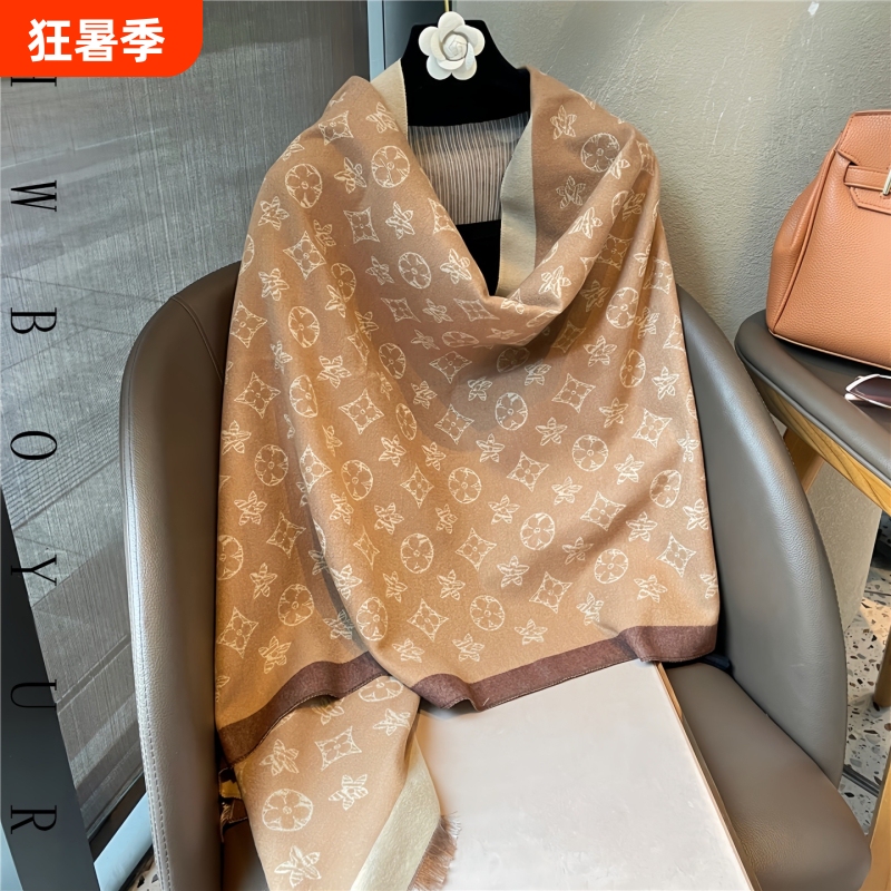 Lvаfgн Genuine Cashmere Scarf for Women, New Autumn and Winter Thickened Warm Neck Scarf with a High-End Feel, Dual-Use for Air-Conditioned Rooms