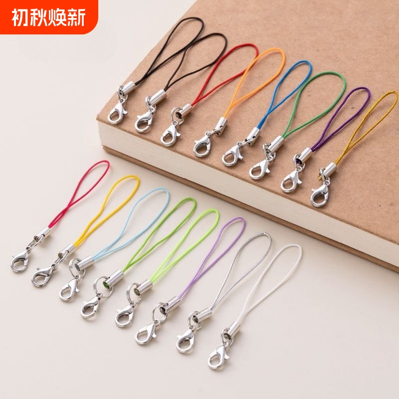 DIY Short Accessory Parts Small Lanyard Metal Ring Phone Chain Lobster Clasp Pendant Key USB Flash Drive Colorful Lanyard Buckle