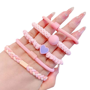 儿童发圈皮筋高颜值小女扎头发韩版女童丸子头马尾头绳简约彩色绳