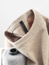 Свитер мужской 男士毛衣春秋款新品商务休闲毛衫极简纯色韩版线衣圆领针织衫男 Jingyangchuan