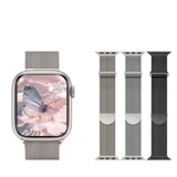 Применимо AppleWatch Strap S9 Миланис из нержавеющей стали Ультра -металлическая магнитная магнитная IWATCH9 Тибетские S8 Стальная полоса SE Women 567 Breath High Starlight Кольцо кольцо кольцо