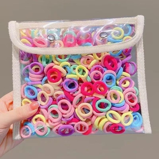 儿童耐用毛巾圈婴儿高弹拇指发圈女宝宝皮筋头绳不伤发头饰发量少