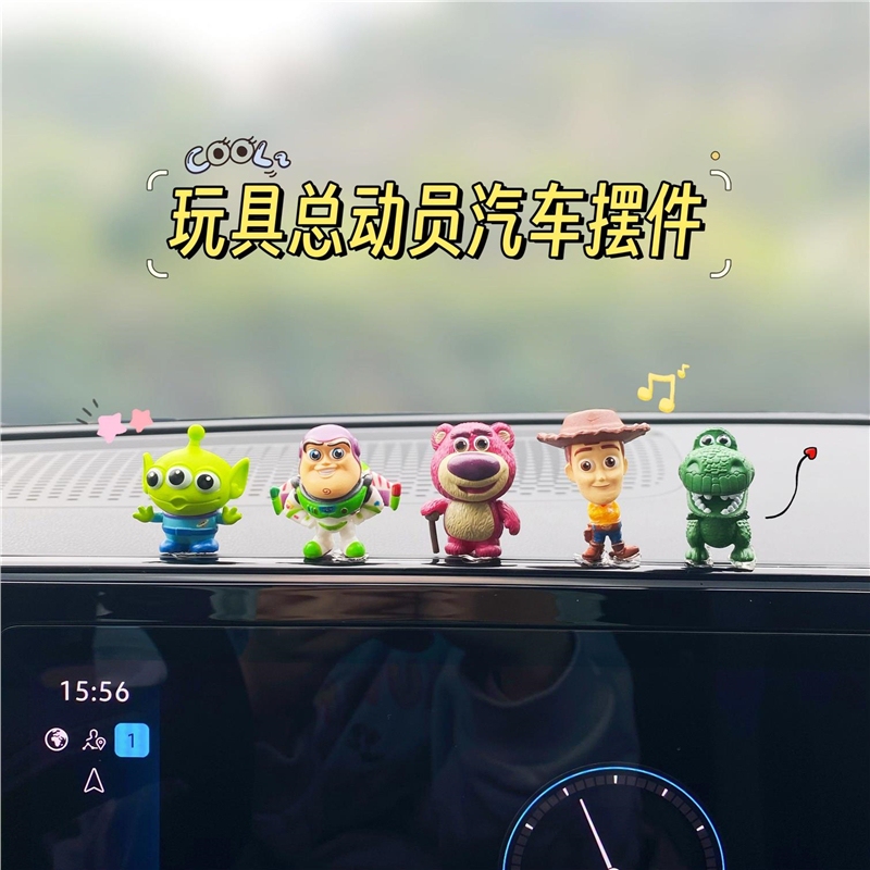 Toy Story Car Dashboard Decoration Buzz Lightyear Car Display Screen Figurine Car Interior Decoration Desktop Ornament