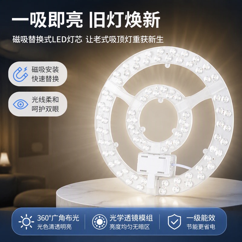 Bedroom Led Ceiling Light Core Replacement Energy-Saving Magnetic Light Panel Light Tube Module Light Board Light Source Magnet Round Indoor Bedroom Led Ceiling Light Core Replacement Energy-Saving Magnetic Light Panel Light Tube Module Light Board Light Source Magnet Round Indoor