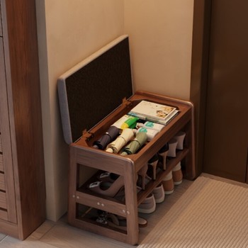 Chu jun's shoe replacement stool can be stored in solid wood