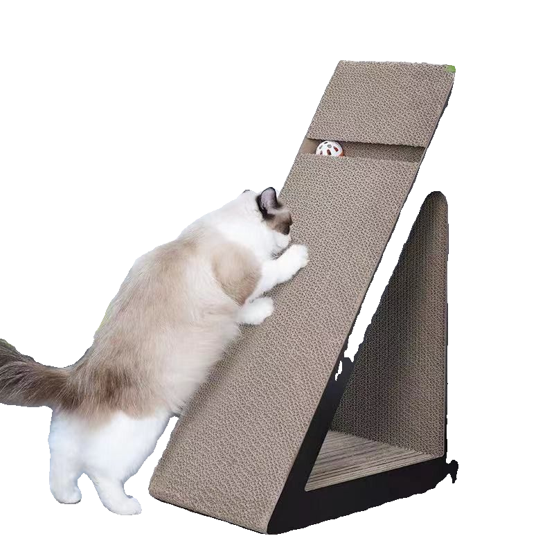 猫抓板耐磨不掉屑猫玩具自嗨解闷立式三角形猫爪板猫窝防猫抓沙发