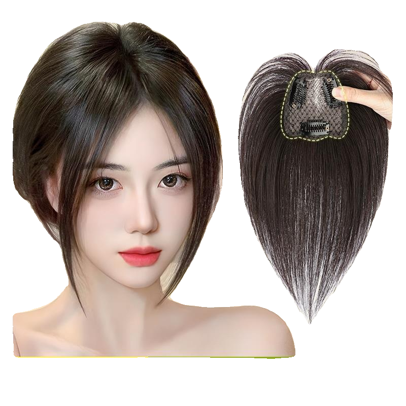 假发女片头顶补发高颅顶增发量遮白发蓬松轻薄无痕假发片刘海真发