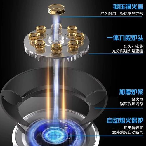 Хорошая жена газовая плита домохозяйство двойной плиты Термидная девять -кавитиральная газовая плита двойная плита пожарная печь Линия Линия Линия Линия головка