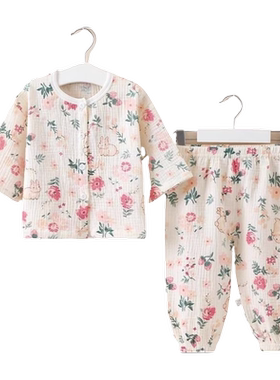纱布纯棉套装宝宝空调服