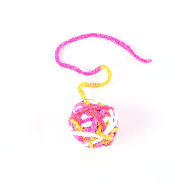 Cat Toy Rainbow yarn Ball ກະດິ່ງ Funny Cat Ball Teeth Grinding Resistant Bite Ball yarn Ball Funny Cat Artifact Cat Self-pleasure Supplies