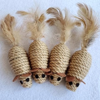 Cat toys, hemp rope, chicken feather, mouse, cat self-sexual relief tool, scratch and bite, consume physical strength, toy simulation, bite resistance