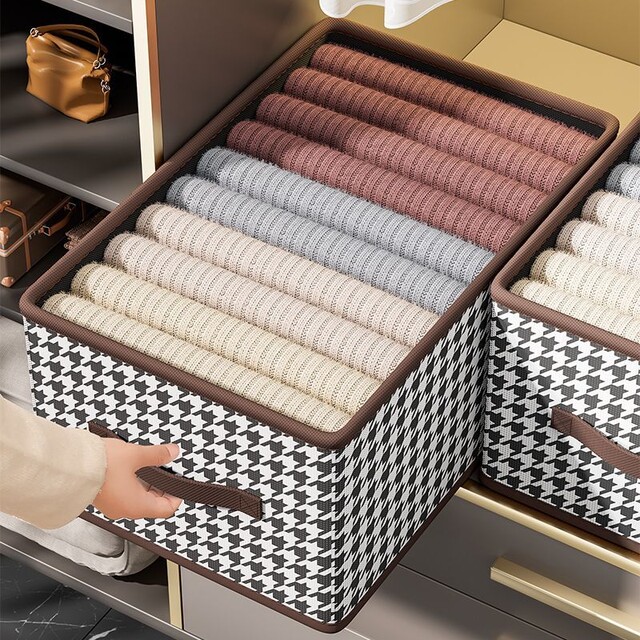 Clothing storage box household drawer wardrobe clothing fabric layering artifact folding pants storage basket sorting box