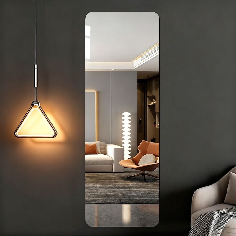 Full-Length Mirror, Wall-Mounted, Self-Adhesive, Home Wardrobe Invisible Dressing Mirror, Cabinet Door Acrylic, No-Drill Glass, High-Definition Full-Length Mirror, Wall-Mounted, Self-Adhesive, Home Wardrobe Invisible Dressing Mirror, Cabinet Door Acrylic, No-Drill Glass, High-Definition