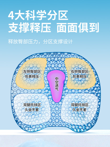 痔疮坐垫蜂窝硅胶冰垫椅子垫办公室久坐座垫夏季汽车凉垫屁垫神器