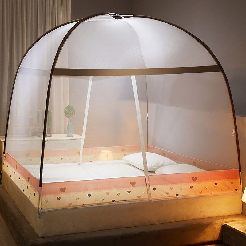 Love - More SpaceInstallation free Mongolian yurts Mosquito net household 1.8 Rice bed 1.5m student dormitory 1.2m Tent Single person encryption Mosquito net