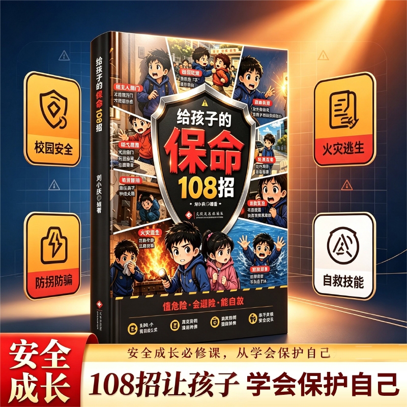 [Official Authentic Product] 108 Life-Saving Tips for Children, Teaching Them How to Respond When in Danger, 108 Practical Tips, Comic Explanation of Self-Rescue Guide H