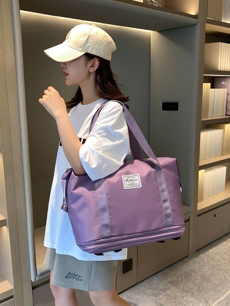 여행용 대용량 분리형 범용 휠 보관 가방 여행용 휴대용 이중 체크 가방 바퀴가 달린 대용량 가방 학습