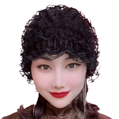 薄款包头帽遮白发帽蕾丝帽时尚小帽防风帽光头帽女头巾冬季花朵