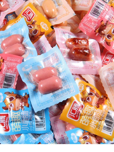 Тумб кишечная пуля -тип на гриле колбасная колбаса мгновенная колбаса детская повседневная еда с закуски с колбасой с колбасой ветчиной