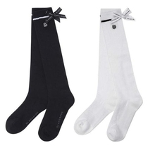 Original Korean single golf socks for women stockings sports and leisure socks elastic bow decorative breathable stockings