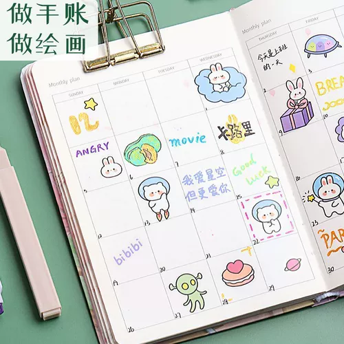 Флуоресцентный маркер, брендовый высококачественный детский комплект, квадратные канцтовары для школьников, широкая цветовая палитра, защита глаз