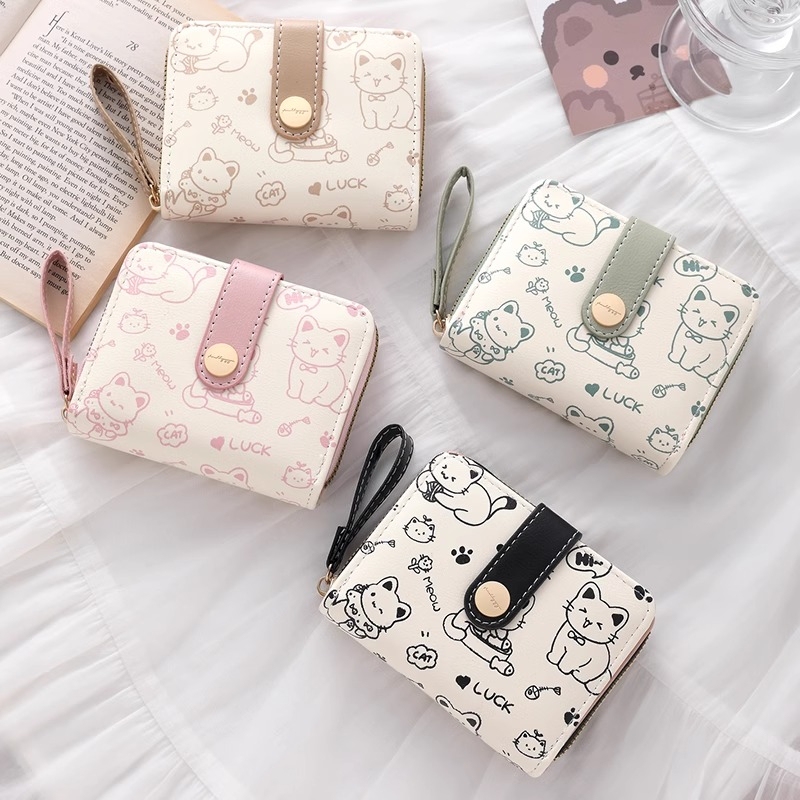 Simple Japanese-Style Wallet for Women, Short and Thin, Compact Folding Student Wallet, 2026 New Model, Cute and Unique Coin and Card Holder Simple Japanese-Style Wallet for Women, Short and Thin, Compact Folding Student Wallet, 2026 New Model, Cute and Unique Coin and Card Holder