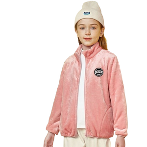巴布豆儿童外套加绒保暖2023新款女孩衣服百搭童装女加厚女童冬装