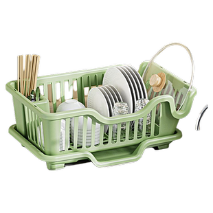 厨房水槽沥水碗架餐具滤水篮碗盘筷子置物架多功能双层洗碗收纳篮