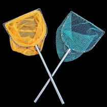 Stainless steel copy net double circle fish net fishing shrimp loach net bag fishing gear supermarket aquatic fish scoop thick small eye telescopic