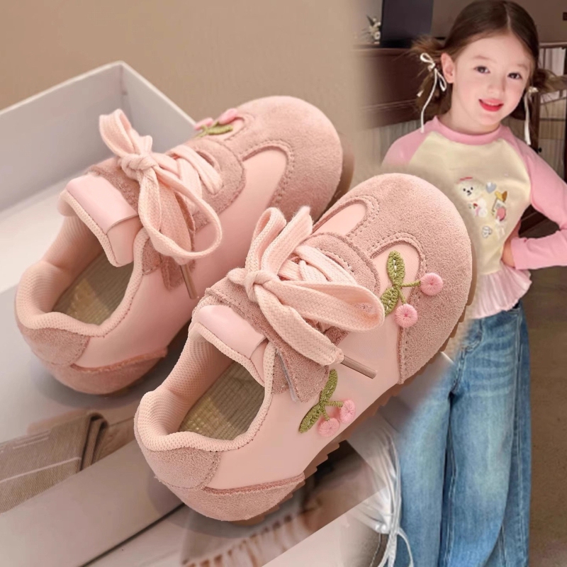 Girls' Sneakers 2026 Spring and Autumn New Style Children's Floral Ballet Trainers Casual Shoes Soft Sole Baby Shoes Soft Sole