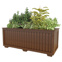 Outdoor antiseptic wood combination flower box carbonized wood large flower pot balcony tree planting box planting box flower trough commercial partition
