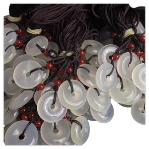 纯天然玉髓平安扣 古风天然玛瑙玉髓荔枝冻平安扣 手持手串配件