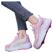 Heelys shoes for girls and children girls popular boys catwalk invisible four-wheel retractable swivel buckle pulley shoes