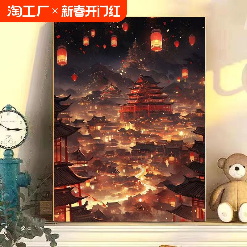 蝶のデジタル油絵手描き着色DIY手描きアクリル画減圧装飾画2024新しいテクスチャ