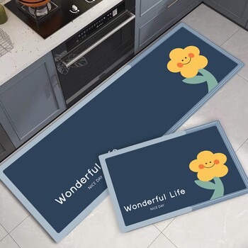 Diatom mud kitchen floor mat absorbs water, quick-drying, non-slip and sticks to the floor