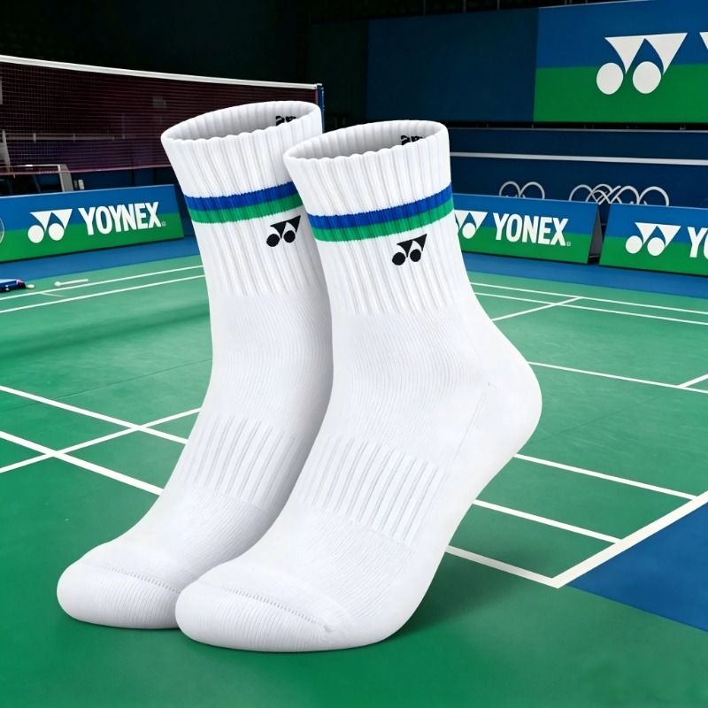 Japanese Version Yy Yonex Professional Sports Badminton Socks, Mid-Calf, Thickened Towel Bottom, Sweat-Absorbing Tennis and Basketball Socks