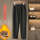 Утепленные демисезонные модные шерстяные штаны для матери для отдыха, для среднего возраста, в западном стиле, свободный прямой крой