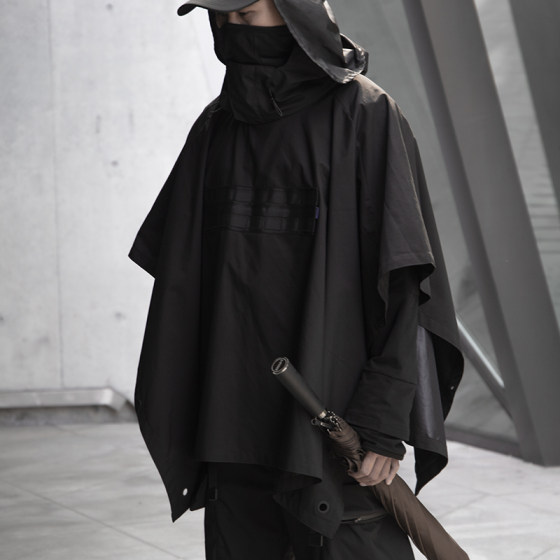 WHYWORKS cyberpunk functional cloak dark ninja shawl outdoor windproof jacket Song Yaxuan same style