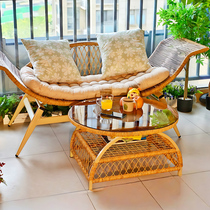 Rattan chaise longue lounge chair balcony leisure lazy sofa toffee chair single small apartment bedroom hotel chaise longue