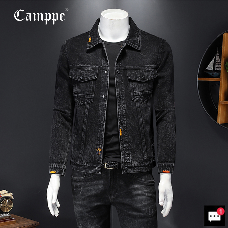 Men's Jacket 2026 New Style Lapel Slim Fit Denim Jacket Classic Trendy Brand Jacket Korean Style Handsome Spring and Autumn Top