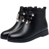 Утепленные туфли для матери, ботинки, короткие сапоги, нескользящая обувь для кожаной обуви, из натуральной кожи, мягкая подошва, для среднего возраста