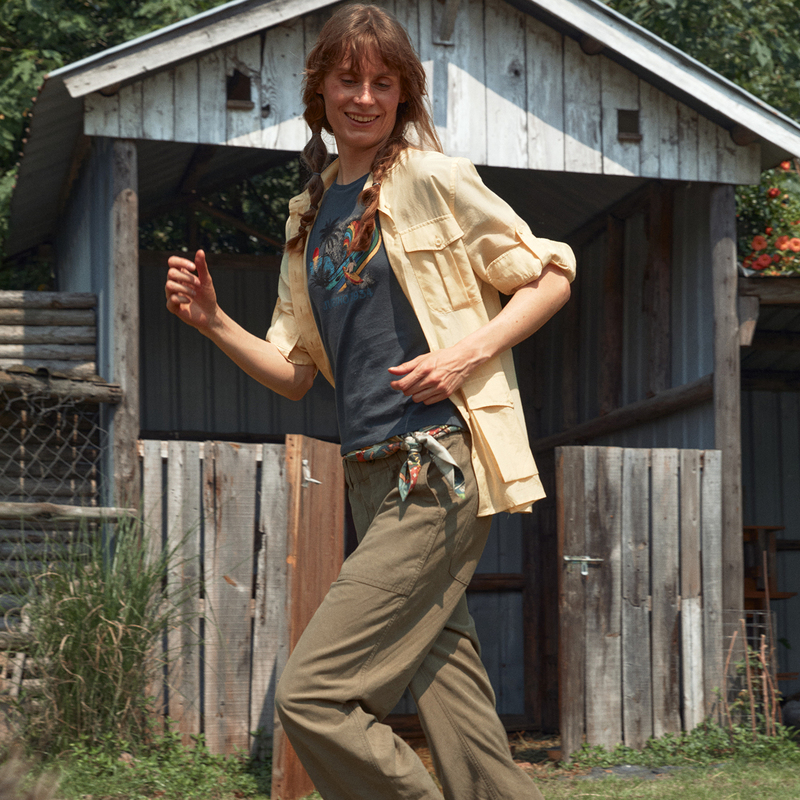 Juriho Explore the Heart of Nature｜Tanzania Camp Lyocell Cotton-Linen Loose Straight-Leg Hunting Pants
