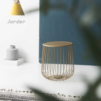 Nordic ins creative pumpkin coffee table Wrought iron hollow tumbler small table side a few short metal round corners a few