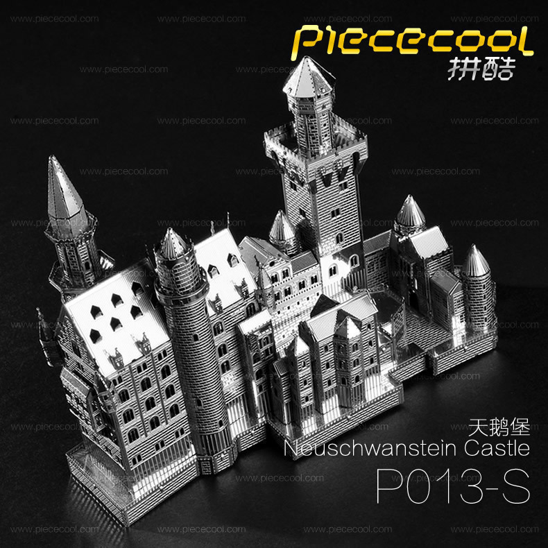 Boutique Parquet Cool Metal DIY Building Assembly Model 3D Solid Nano Jigsaw New Goose Castle Silver