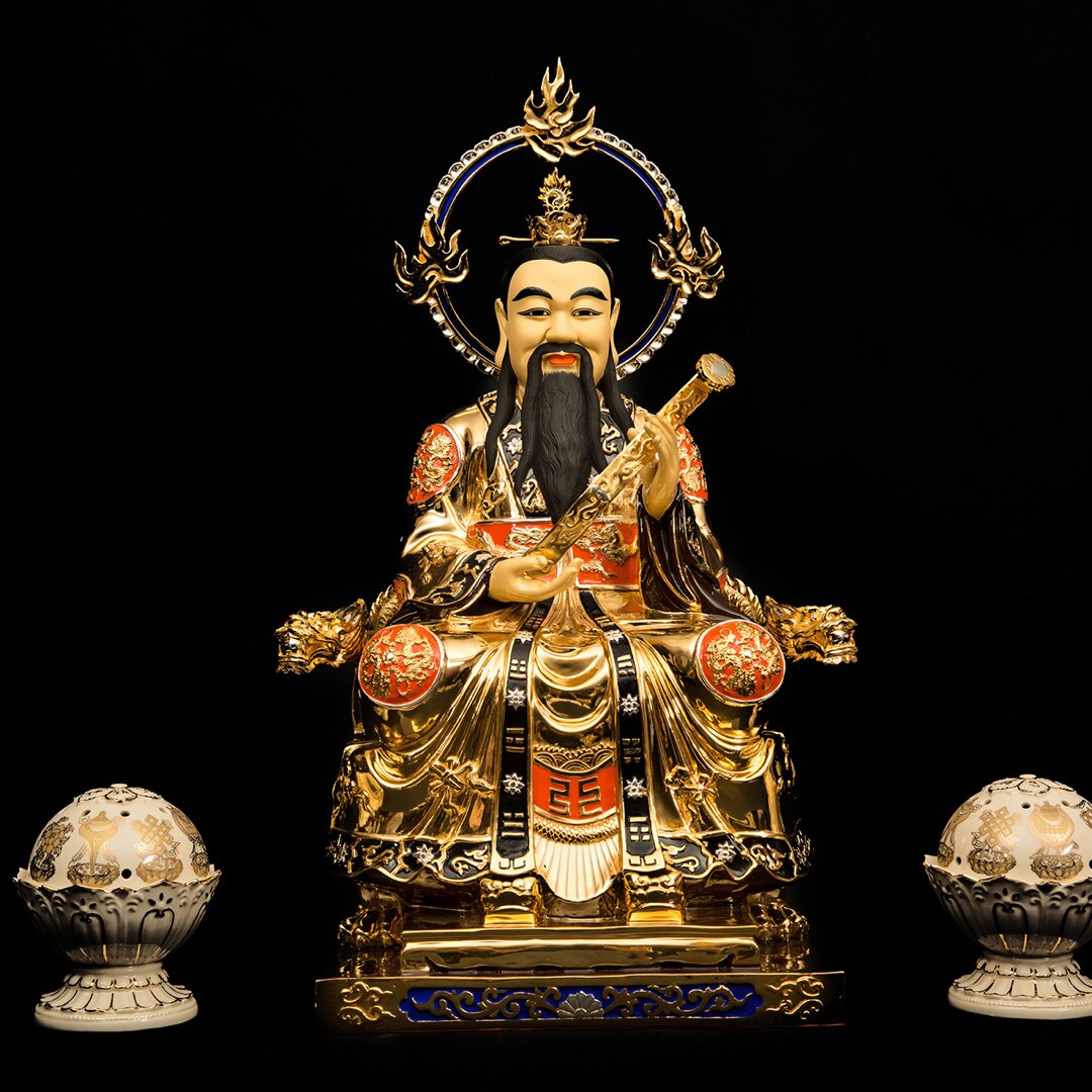 祖师三清道祖太上老君道德天尊神像元始天尊灵宝天尊纯铜鎏金家用-淘宝