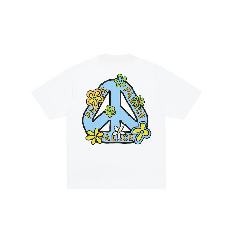 Pal Ss26 Anti-War Triangle Print Short-Sleeve Letter Floral Trendy Half-Sleeve Unisex Cotton Tee