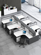 Staff desk and chair combination Simple modern partition staff screen 4 6 people working place card base bookcase drawer